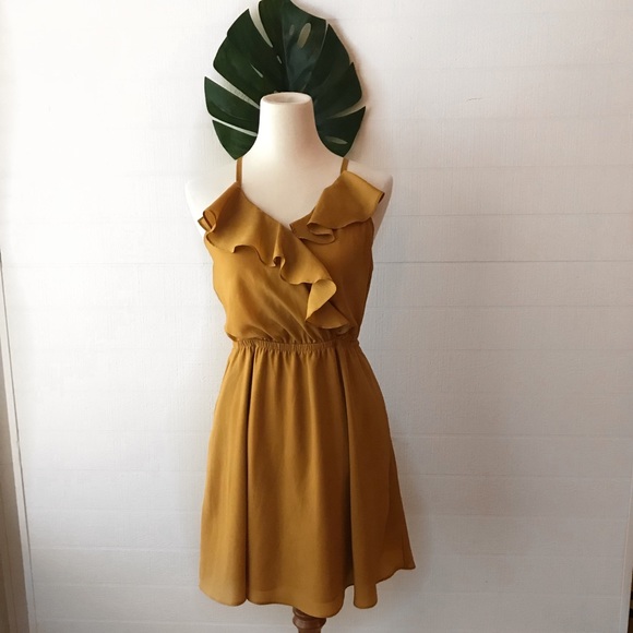 Dresses & Skirts - BCBG Golden Yellow Ruffle Dress